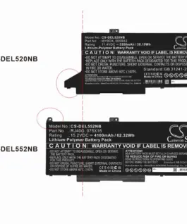 Alternative view от Батерия  за лаптоп DELL Latitude 5420, Latitude 5520  005R42, WY9DX LiPo 11.4V 3350mAh CAMERON SINO