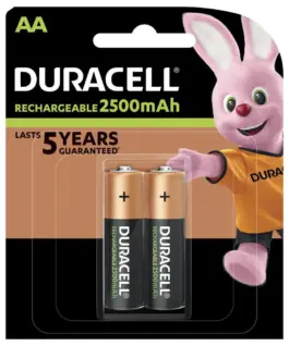 Акумулаторна батерия DURACELL R6 AA 2500mAh NiMH 1.2V 2 бр. в