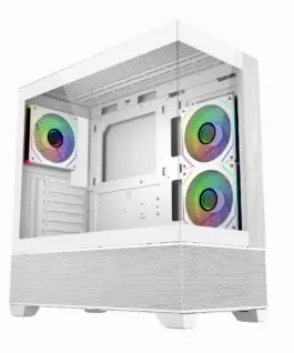 Кутия за компютър CoolerMaster Elite 690 Wood - Бял