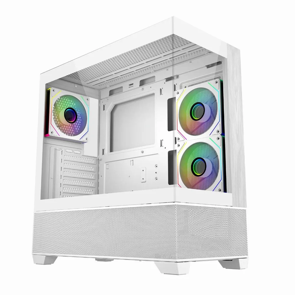 Кутия за компютър CoolerMaster Elite 690 Wood - Бял