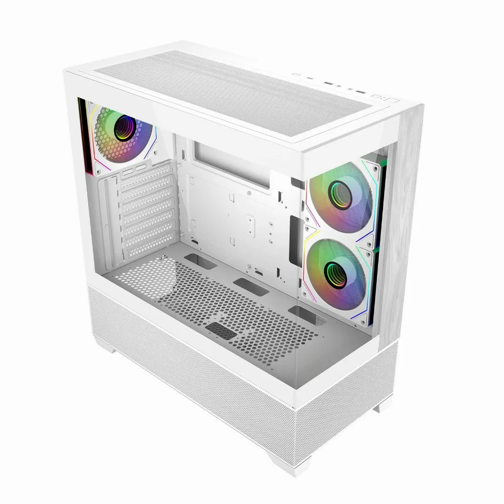 Кутия за компютър CoolerMaster Elite 690 Wood - Бял - Image 3