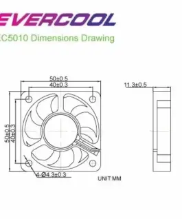 Evercool Вентилатор Fan 50x50x10 2Ball (4500 RPM) EC5010M12BA - Image 3