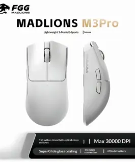 Alternative view от Madlions професионална геймърска мишка Wireless Gaming Mouse M3 Pro - 1K, Mad Catz Custom Sensor, White