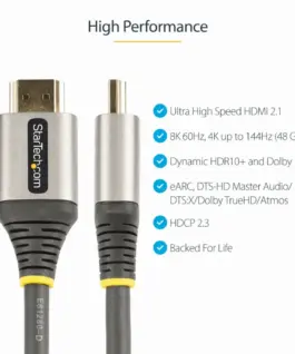Alternative view от КАБЕЛ HDMI STARTECH - HDMI cable with Ethernet - 2,0 m - Black/Grey - PN HDMM21V2M