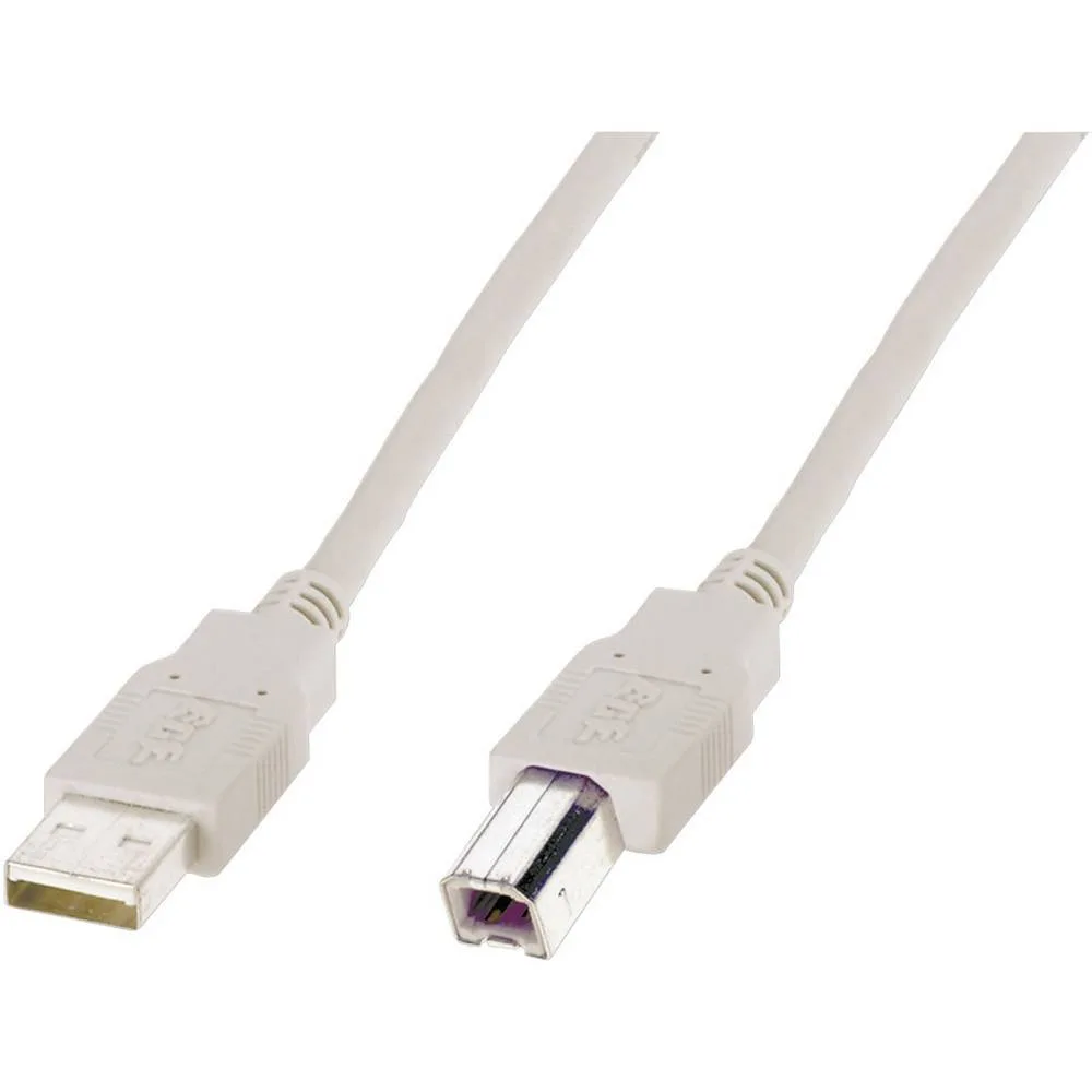 КАБЕЛ USB DIGITUS - Connection cable - USB-A to USB-B - USB 2.0 conform - 1.8 m - Бежов - PN
