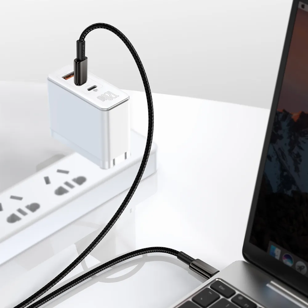 Кабел Baseus Tungsten Gold USB Type-C към USB Type-C, 2м, черен - Image 2