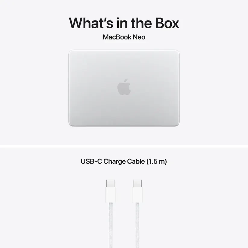 Лаптоп Apple MacBook Neo 13 2026 - 13" 2408 x 1506, A18 Pro, 8GB LPDDR5X, 256GB SSD, Silver - Image 4
