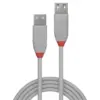 КАБЕЛ УДЪЛЖИТЕЛЕН USB LINDY - USB-A extension cable - USB 2.0 Type A M/F - Anthra Line - 20 cm - Gray - PN 36710