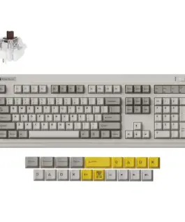 Безжична механичка клавиатура Keychron R6 QMK Retro - Super Brown Switch