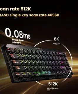 Alternative view от Madlions професионална геймърска механична клавиатура Professional Gaming Mechanical Keyboard TITAN 68 TURBO - 8K, Magnetic Fuguang Switches (English US), Blac