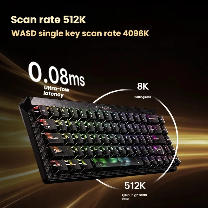 Madlions професионална геймърска механична клавиатура Professional Gaming Mechanical Keyboard TITAN 68 TURBO - 8K, Magnetic Fuguang Switches (English US), Blac - Image 2