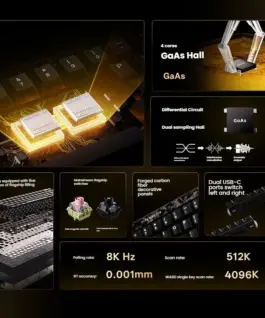 Madlions професионална геймърска механична клавиатура Professional Gaming Mechanical Keyboard TITAN 68 TURBO - 8K, Magnetic Fuguang Switches (English US), Blac - Image 6