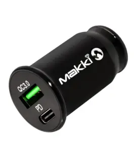 Makki зарядно за кола Fast Charger Car - Type-C + USB QC3.0  20W - MAKKI-CC20W02-BK
