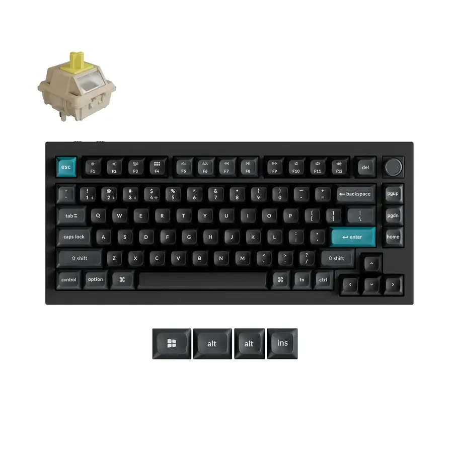 Безжична механичка клавиатура Keychron Q1 Ultra 8K Black - Silk POM Switch
