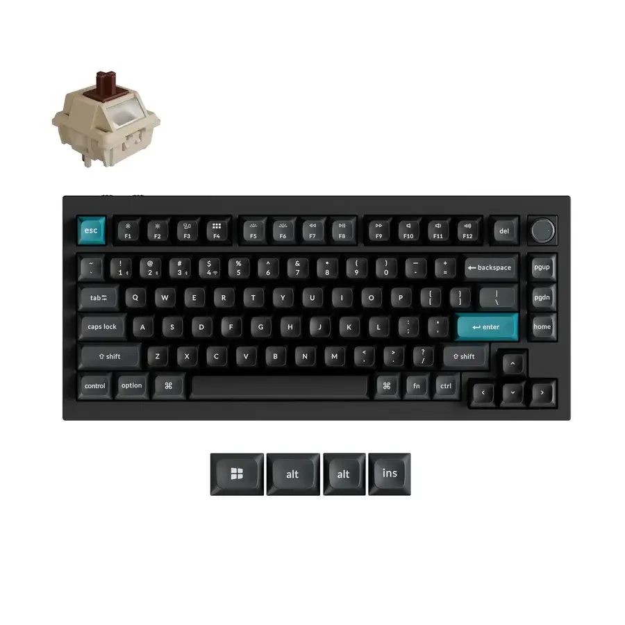 Безжична механичка клавиатура Keychron Q1 Ultra 8K Black - Silk POM Switch