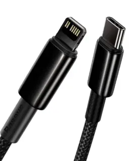 Alternative view от Кабел Baseus Tungsten Gold USB Type-C към Lightning, 2м, черен