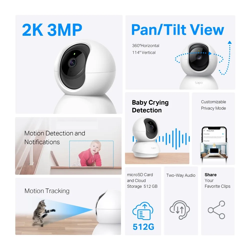 Камера за видеонаблюдение TP-LINK Surveillance camera TC71 / TC71 - White - PN TC71 - Image 3