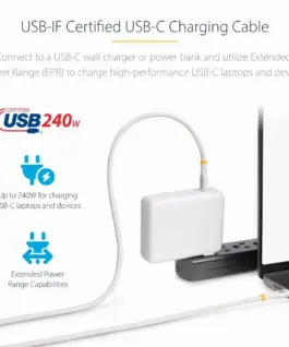 КАБЕЛ USB STARTECH - USB-C to USB-C - 4,0 m - White - PN USB2EPR4MW - Image 3