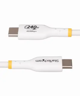 Alternative view от КАБЕЛ USB STARTECH - USB-C to USB-C - 4,0 m - White - PN USB2EPR4MW