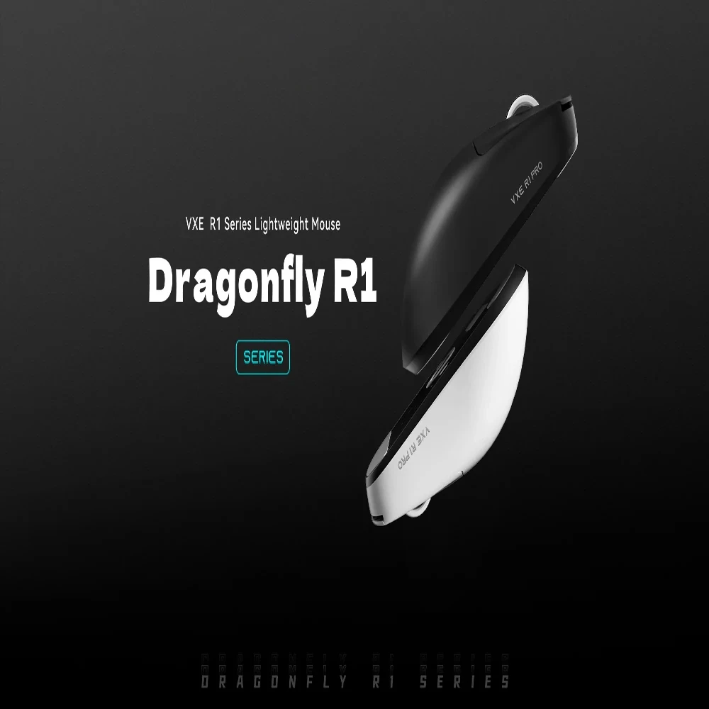 VXE професионална геймърска мишка Wireless Gaming Mouse Dragonfly R1 SE+ - Huano Blue Glow V2, Black - Image 2