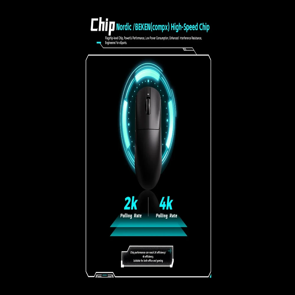 VXE професионална геймърска мишка Wireless Gaming Mouse Dragonfly R1 SE+ - Huano Blue Glow V2, Black - Image 5
