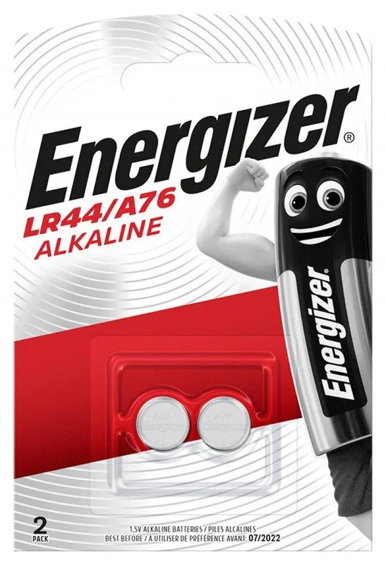 Бутонна микроалкална батерия LR-44 /AG13/ 2бр. 155V в опаковка