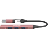 USB хъб CANYON hub DS-02 4in1 USB-A/C Pink - Image 6
