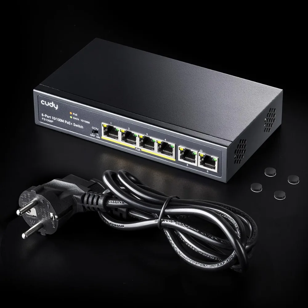 Суич Cudy FS1006P, 6 портов, 10/100, PoE+ Switch - Image 4