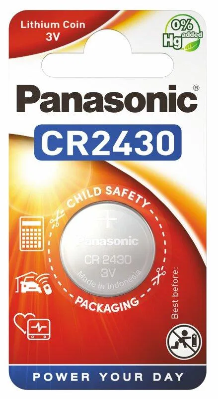 Бутонна батерия литиева PANASONIC CR2430 3V 1 бр. в блистер цена за 1