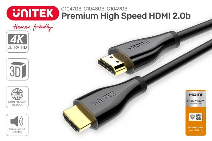 Unitek Premium certified HDMI 2.0 кабел 3M, C1049GB - Image 3