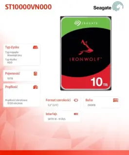 Seagate Drive IronWolf 10TB 3,5 256MB ST10000VN000 - Image 4