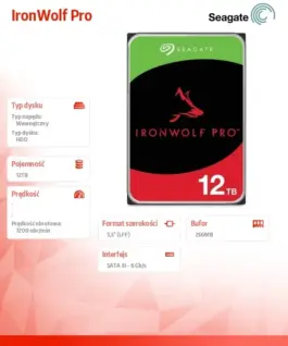 Seagate Drive IronWolf Pro 12TB 3.5 256MB ST12000NT001 - Image 2