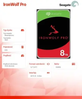 Alternative view от Seagate Disc IronWolfPro 8TB 3.5 256MB ST8000NT001