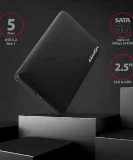 Alternative view от AXAGON EE25-SL external housing, plastic, screwless, 3.2 gen1 SATA 6G 2.5, черен