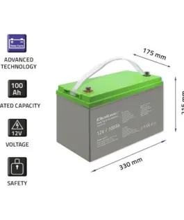 Qoltec Deep Cycle gel battery 12V, 100Ah - Image 2