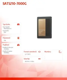 Alternative view от Synology SSD 7TB 2,5 inches 6Gb/s 7mm 5Y SAT5210-7000G