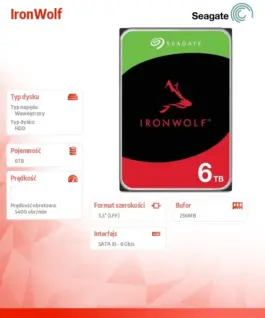 Alternative view от Seagate IronWolf hard drive 6TB 3,5 256MB ST6000VN006
