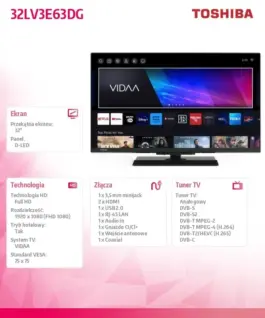 Toshiba TV LED 32 inches 32LV3E63DG - Image 6