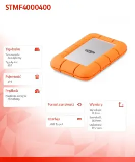 Alternative view от LaCie Mini Rugged 4TB USB 3.2 STMF4000400 SSD
