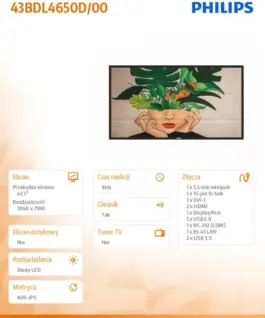Alternative view от Philips Monitor 43BDL4650D 42.5 inch Public Display