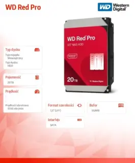 Western Digital Disc HDD червен Pro 20TB 3,5 512MB SATA III/7200rpm - Image 3
