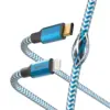Hama кабел USB reflective c-ltg blue