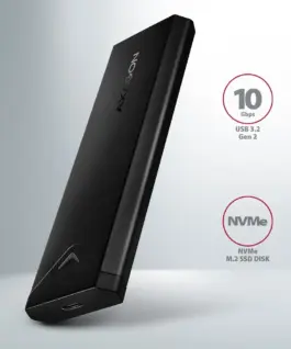 Alternative view от AXAGON EEM2-UB2 ext. enclosure USB 3.2 Gen2 M.2 NVMe S