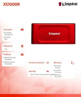 Kingston SSD XS1000R 2TB USB3.2 Gen2.2 External червен - Image 4