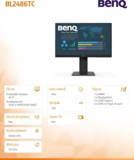 Benq Monitor 23.8 inches BL2486TC LED 4ms/1000:1/IPS/HDMI - Image 3