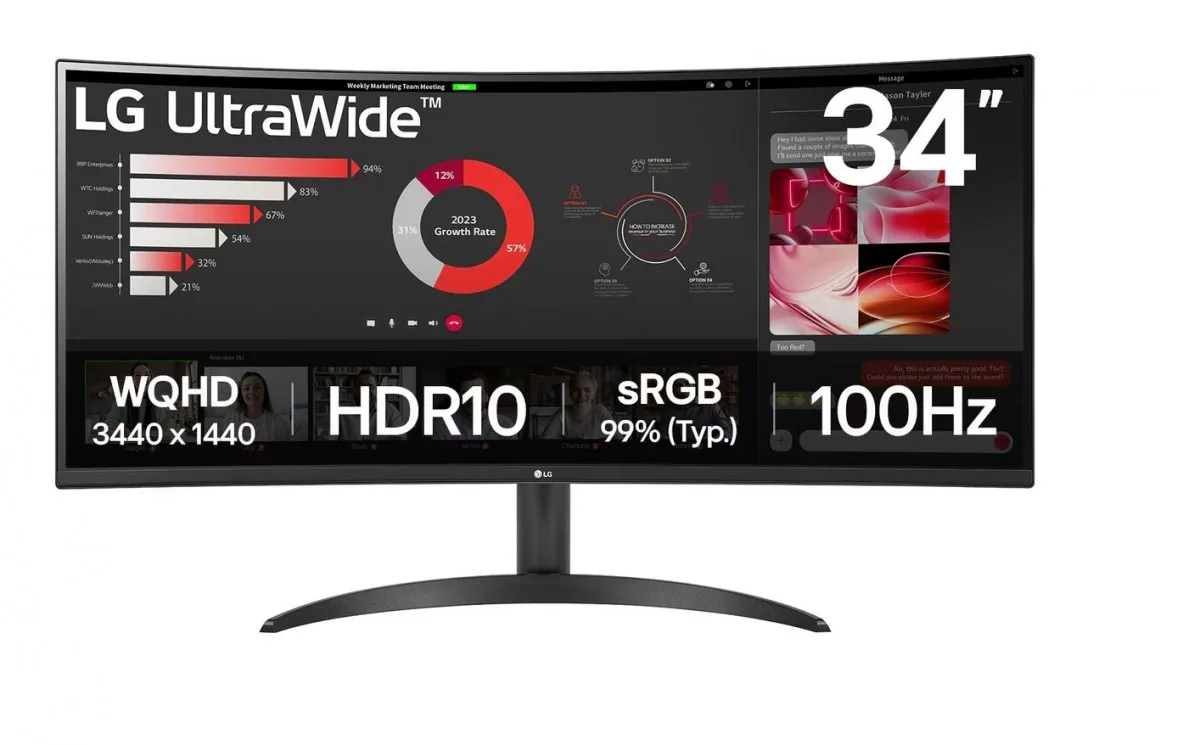 LG Electronics Monitor 34WR50QK-B 34 inches VA
