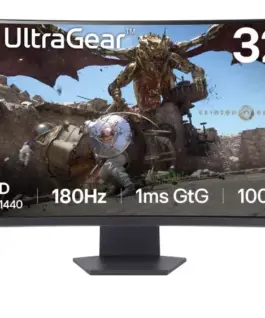 LG Electronics Monitor 32GS60QC-B 31.5 inches QHD 1000R Curved 180Hz