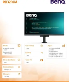Benq Monitor 31.5 inches RD320UA 4K LED 5ms/60Hz/IPS