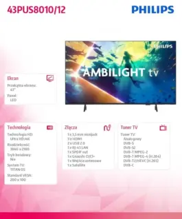 Philips TV LED 43 inches 43PUS8010/12