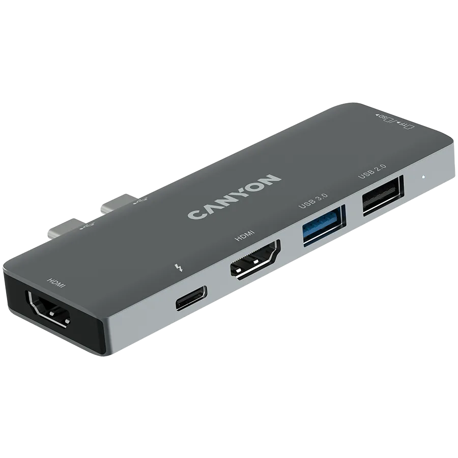 USB хъб CANYON hub DS-5 7in1 Thunderbolt 3 Space Grey - Image 3